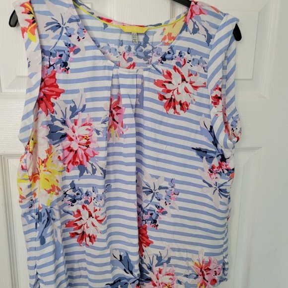 Joules Tops Joules Floral Sleeveless Blouse Size 2 Poshmark
